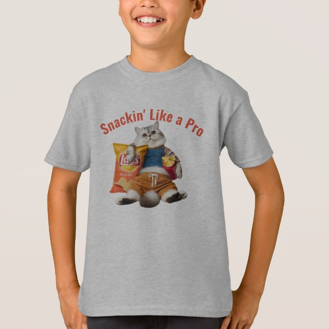 Camiseta Gato Engraçado Como Um Pró (Frente)