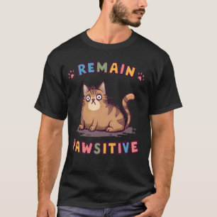 Camiseta Gato Engraçado Continua Positivo Fofinho