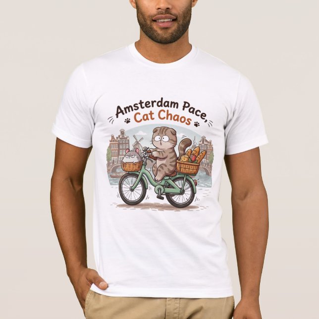 Camiseta Gato Engraçado de Amsterdã (Frente)