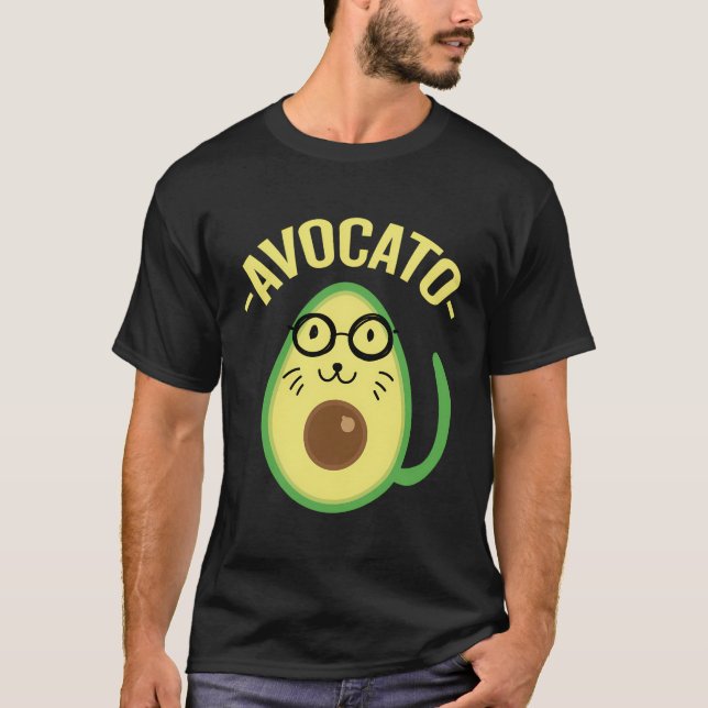 Camiseta Gato Engraçado De Avacato Com Manga Longa Para Tod (Frente)