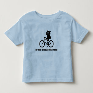 Camiseta Gato Engraçado de Bicicleta Camiseta Gr