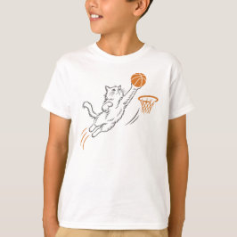 Camiseta Gato Engraçado de Cinto de Basquete Fofo