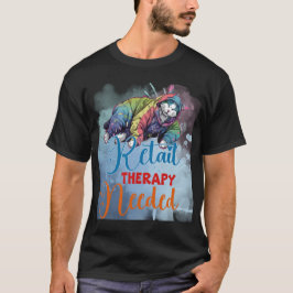 Camiseta Gato engraçado de compras "Terapia de Varejo Neces