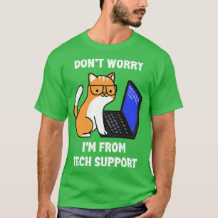Camiseta Gato Engraçado De Geek De Computador Não Me Preocu