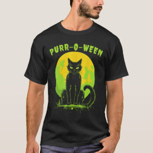 Camiseta Gato engraçado de Halloween Purr-o-ween