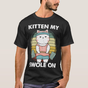 Camiseta Gato engraçado de levantamento de peso motivação a