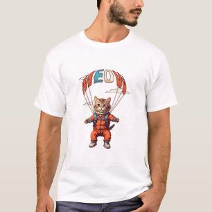 Camiseta Gato Engraçado de Paraquedismo