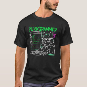 Camiseta Gato engraçado de programação de computador progra
