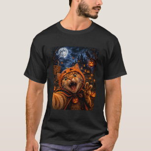Camiseta Gato engraçado de selfie de Halloween