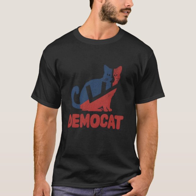 Camiseta Gato Engraçado Democat Senhoras Kamala Harris Para (Frente)