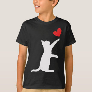 Camiseta Gato Engraçado Dia dos Namorados Coração Fofo Aman