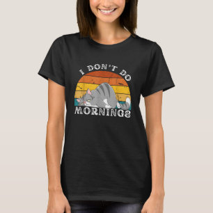 Camiseta Gato Engraçado Dormindo Não Faço Manhã Homens Mulh