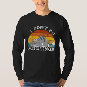 Camiseta Gato Engraçado Dormindo Não Faço Manhã Homens Mulh