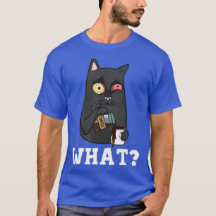 Camiseta Gato engraçado e café café cafeeiro amante de cafe
