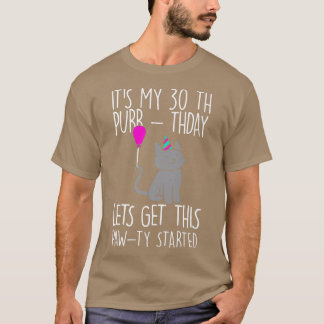 Camiseta Gato Engraçado É Meu 30 Purr Thday Noite Engraçado