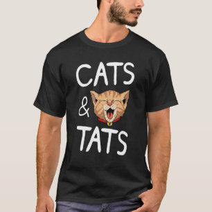 Camiseta Gato Engraçado e Tatuagem Gráfico Mulheres e Homen