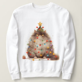 Camiseta Gato Engraçado Em Luas De Natal Gato Engraçado