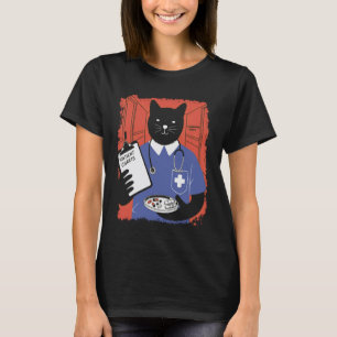 Camiseta Gato Engraçado Enfermeira Doutor Manga Longa