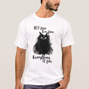Camiseta Gato Engraçado Está bem Estou bem Está tudo bem