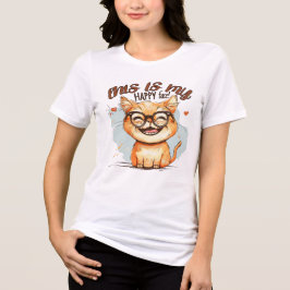 Camiseta Gato Engraçado Este É Meu Rosto Feliz