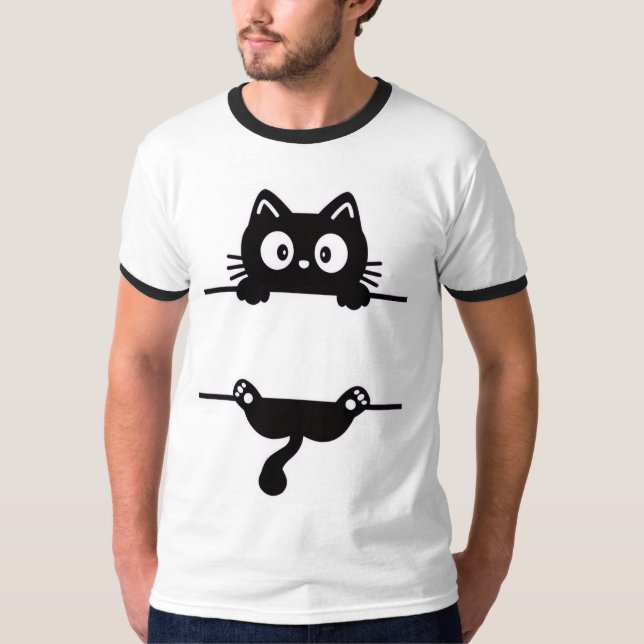 Camiseta Gato Engraçado - Estilo Casual Legal (Frente)