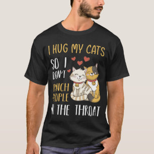 Camiseta Gato Engraçado Eu Abraço Meu Gato Para Não Dar Soc