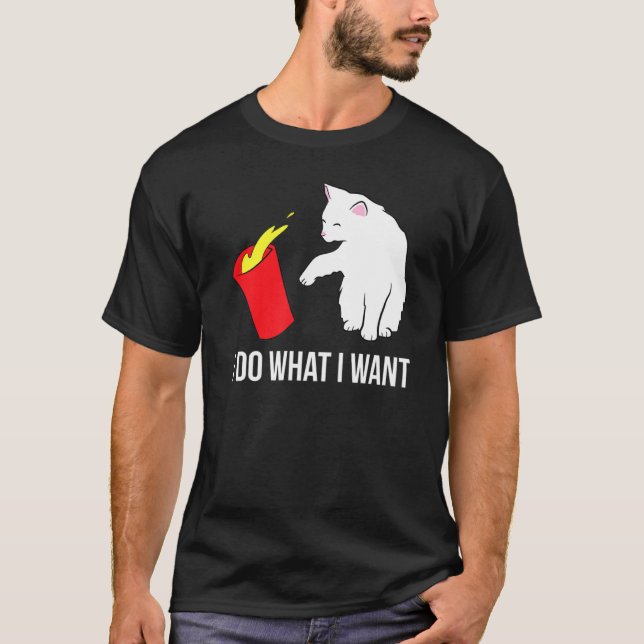 Camiseta Gato Engraçado Eu Faço O Que Quero (Frente)