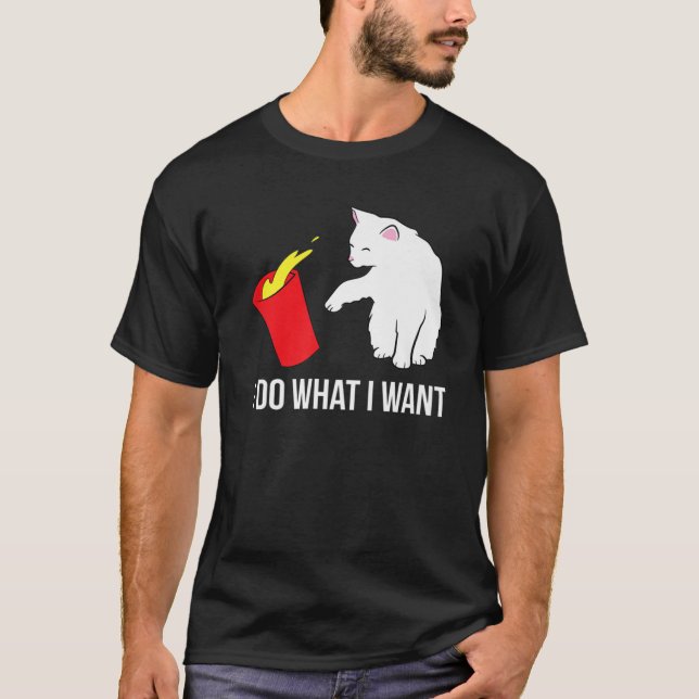 Camiseta Gato Engraçado Eu Faço O Que Quero (Frente)