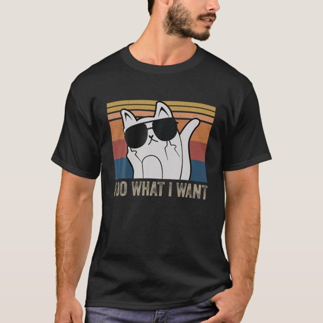 Camiseta Gato Engraçado Eu Faço O Que Quero Com Meu Present (Frente)
