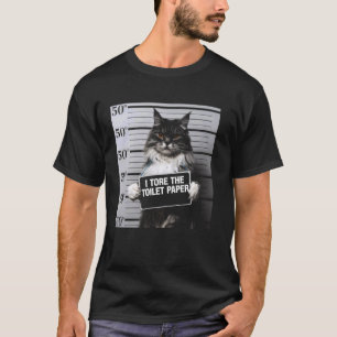 Camiseta Gato Engraçado Eu Rasguei o Papel Higiênico Humor 