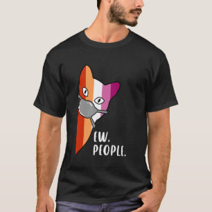 Camiseta Gato Engraçado Ew Pessoas com Máscara e Orgulho Lé