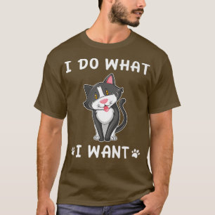 Camiseta gato engraçado faço o que quero com meu gato