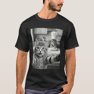 Camiseta Gato Engraçado Fazendo Biscoitos Meme Padaria Gati