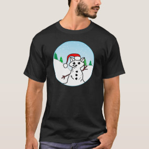 Camiseta Gato Engraçado Feriado de Natal Férias Neve
