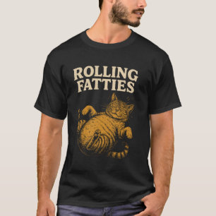 Camiseta Gato Engraçado Fofo Rolando Gordinho Gatinho Pai G
