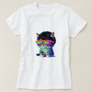 Camiseta Gato Engraçado Fofo Smol (Pintura Nº 1)