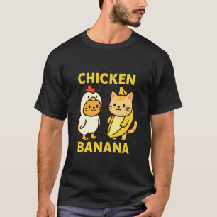 Camiseta Gato Engraçado Frango Banana