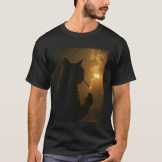 Camiseta Gato Engraçado Fumando Cigarro Meme da Geração Z