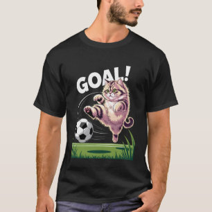 Camiseta Gato Engraçado Futebol Gol Chute Futebol Humor Esp