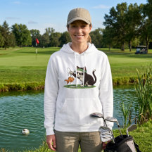 Gato Engraçado Golfista Pescando Obstáculo de Água
