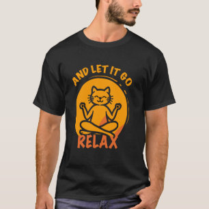 Camiseta Gato engraçado Gráfico Yoga meditação Zen