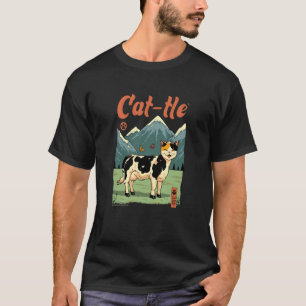 Camiseta Gato engraçado híbrido de vaca e gato