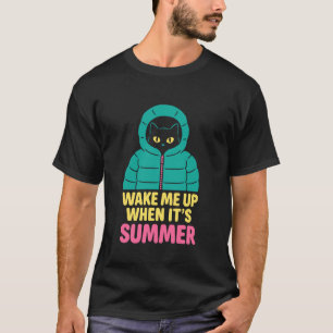 Camiseta Gato Engraçado Humor de Inverno para Amantes de Ve