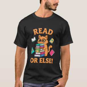 Camiseta Gato Engraçado Leia ou Senão Amante de Livros Prof