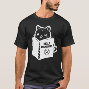 Camiseta Gato engraçado lendo para matar um rouxinol