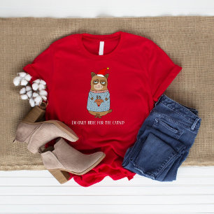 Camiseta Gato Engraçado Mãe Natal