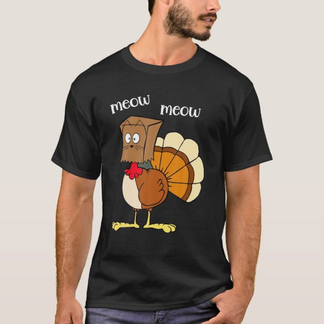 Camiseta Gato Engraçado Meow Falsa Turca Gato Família de Aç (Frente)