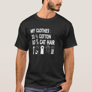 Camiseta gato engraçado meus Roupas 80 pelo de gato