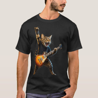 Camiseta Gato Engraçado Montando Um Tubarão No Meme Do Torn