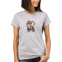 Gato Engraçado na Bicicleta Jogando Dinheiro